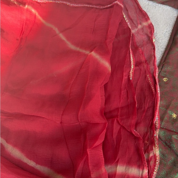 Rich Maroon Silk Salwar Suit with Heavy Embroidery – Size S - Picture 4 of 11